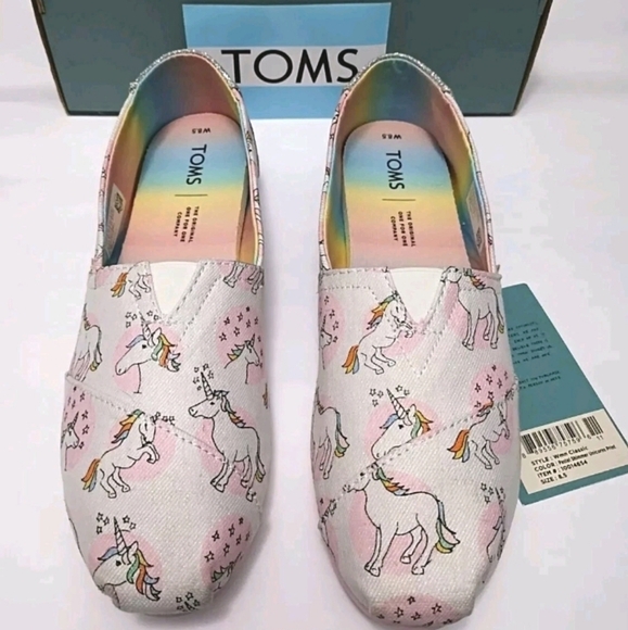 Toms Classic Pastel Shimmer Unicorn Print - Picture 1 of 7